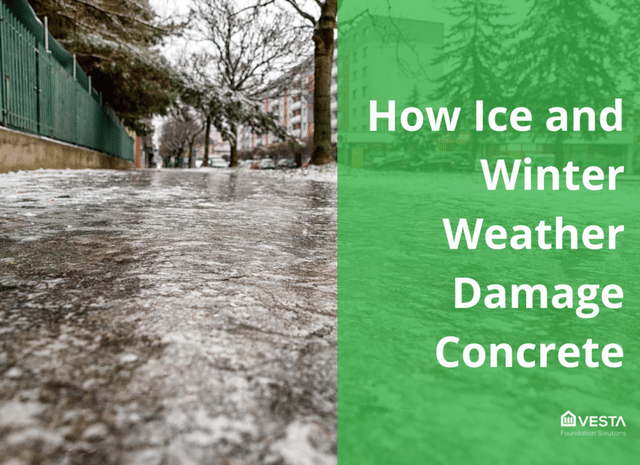 How Ice and Winter Weather Damage Concrete – And How Vesta Can Repair It