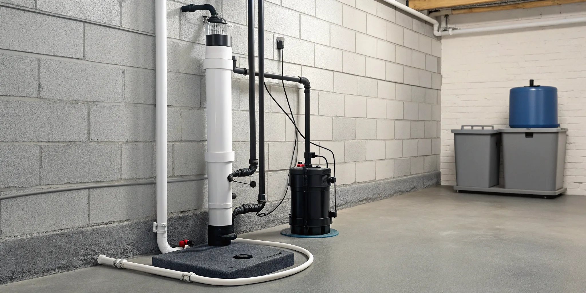 How a sump pump works with a sump pit and discharge pipe to keep a basement dry.